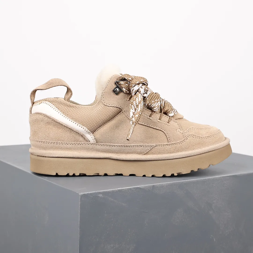 Pick up locally 💰680 Core recommended good price UGG versatile items 2023 new Highland series Polyester fiber mesh lining 10mm plush lining Insole Recycled ballistic canvas mesh Suede leather upper two-color flat shoelaces EVA outsole Lowmel Mel casual shoes Size: 35 36 37 38 39 40 41 42 43 44 45